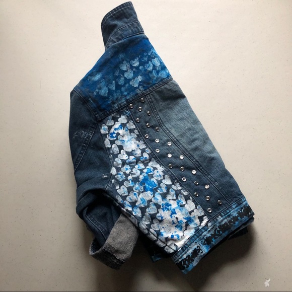 Handprinted Love Denim Jacket - Picture 6 of 12